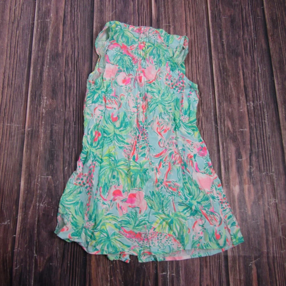 Lilly Pulitzer Sarasota Top Women XXS Seasalt Blue On Parade Sleeveless 29143